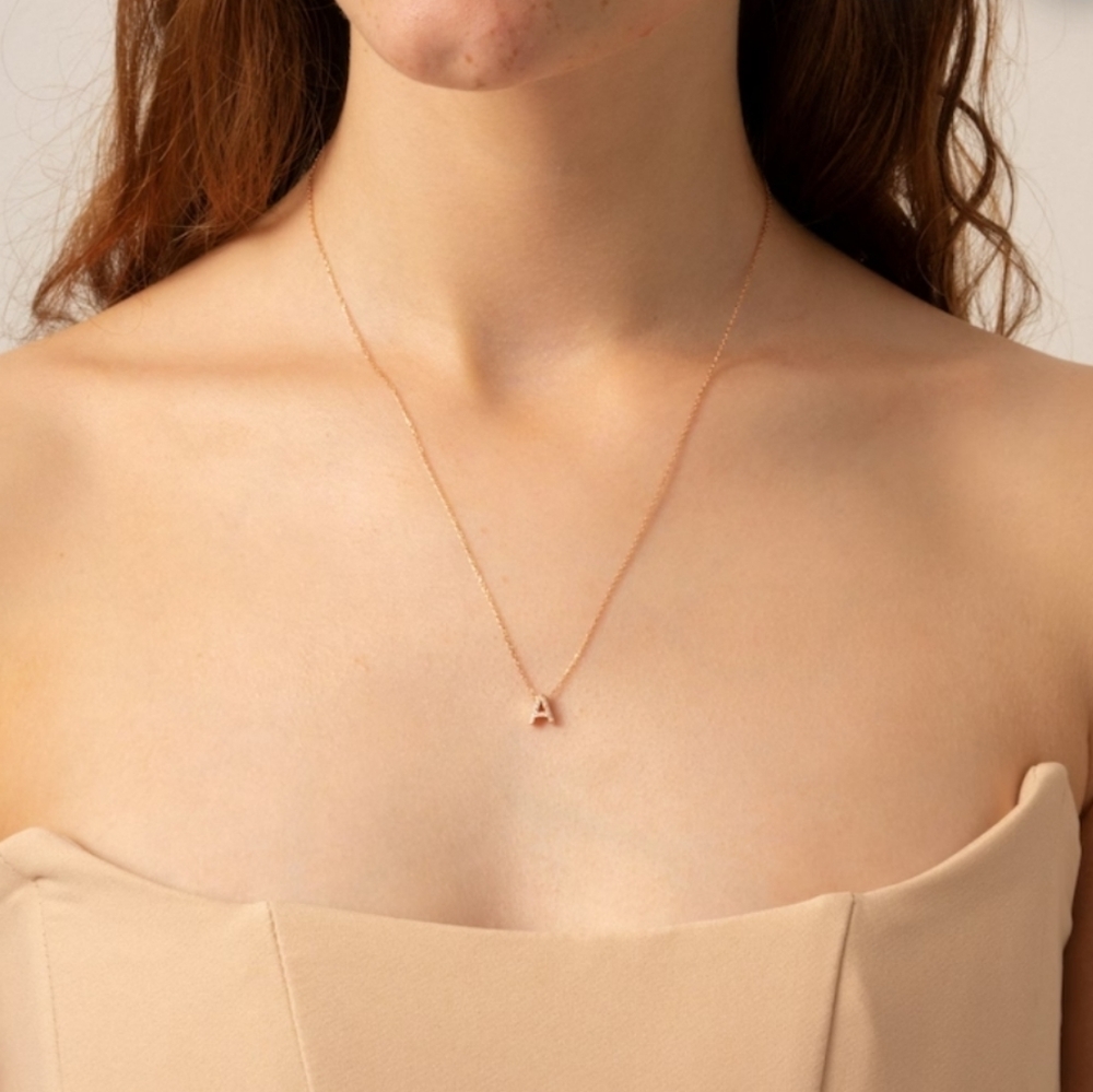 Diamond Initial Necklace For Her